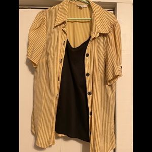 Womens striped shirt with tank top underneath